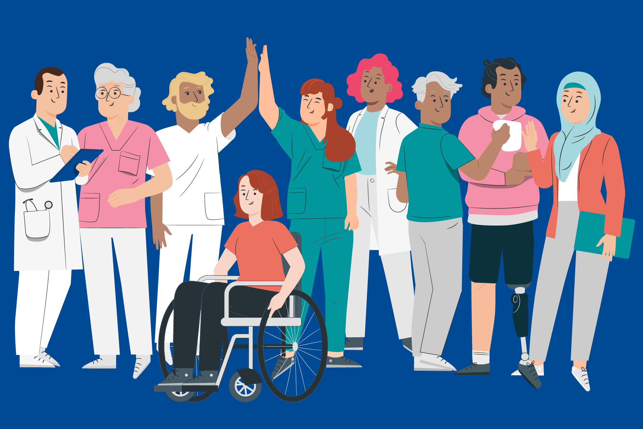 Die BG Kliniken stehen für Vielfalt und Gleichbehandlung. Illustration Diversität