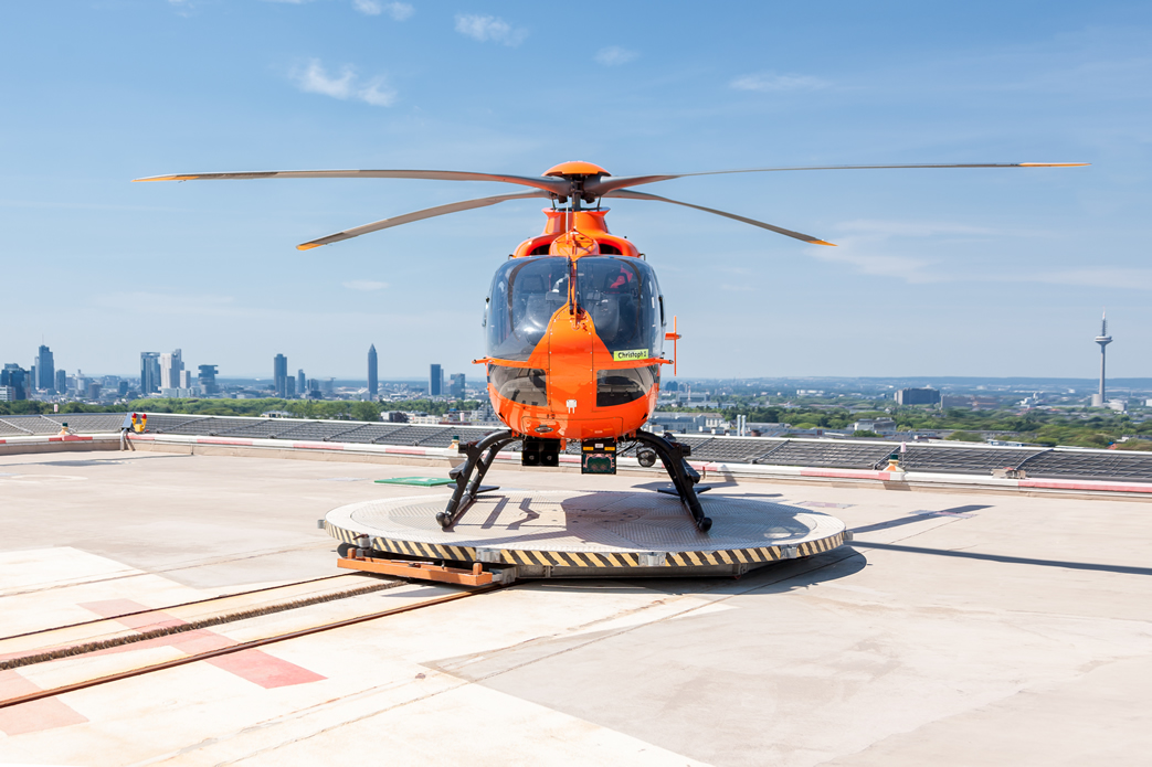 Foto von dem Rettungshubschrauber der Klinik 